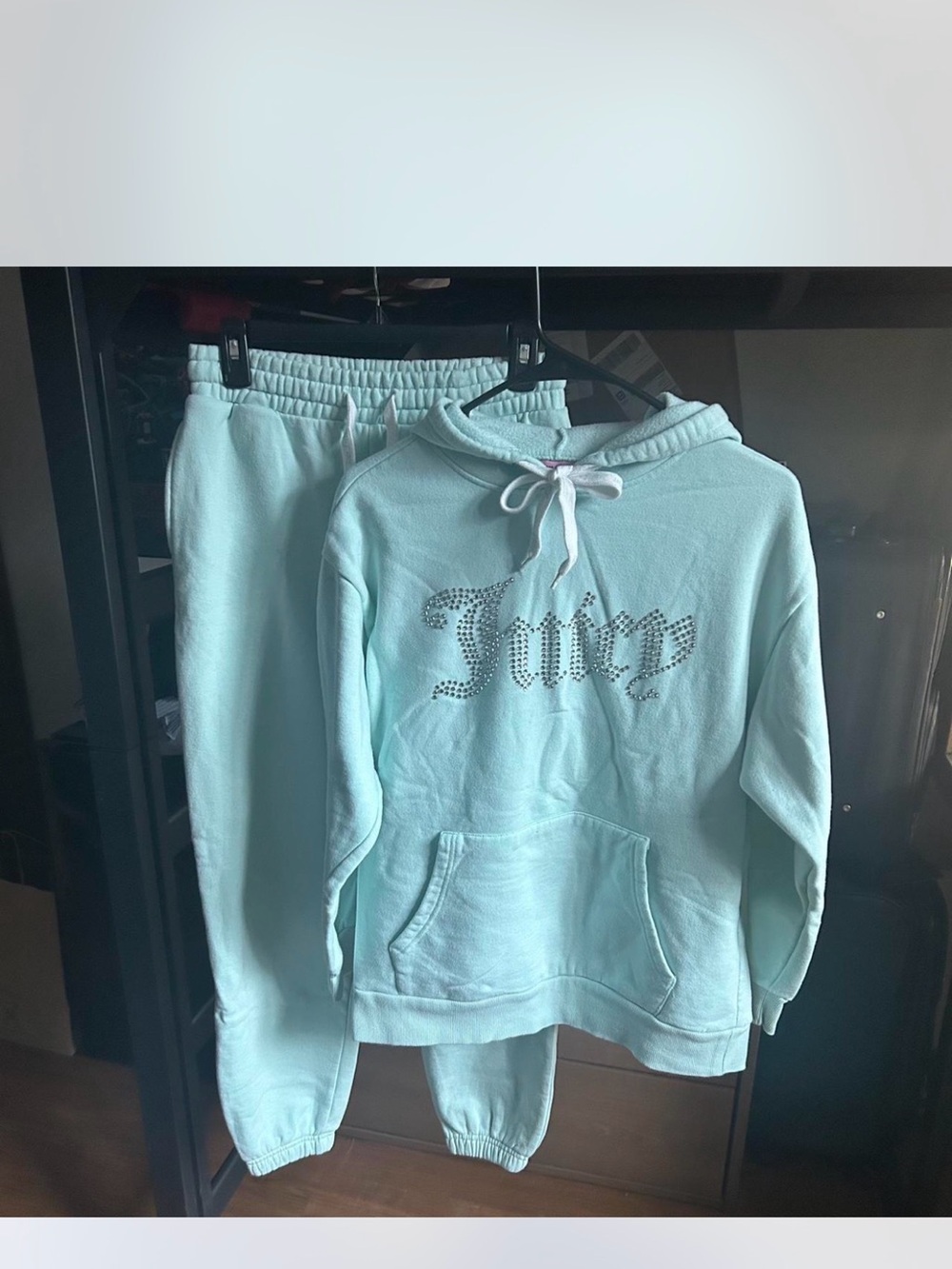 Juicy Couture Light Blue Velour Zip Hoodie